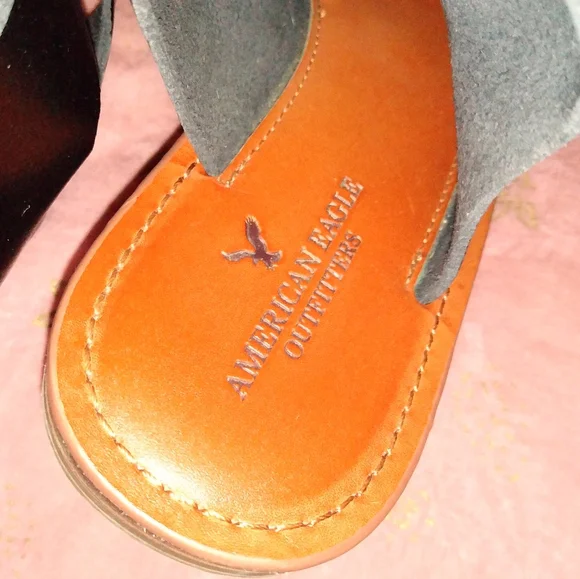 Lace Up Ankle Tie American Eagle Outfitters Black Brown Gladiator Sandals - Picture 7 of 9